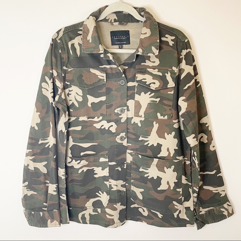 Sanctuary Camo Utility Jacket Shacket Size M